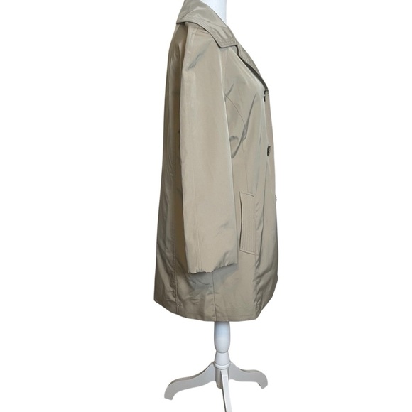 London Fog Women’s Trench Coat Tan Medium 3 Button Spring Rain Casual Neutral - Picture 3 of 13